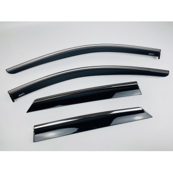 Дефлектори вікон Mercedes ML-class W-164 2005-2011 з нерж. хром полоскою-2